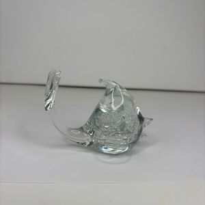Hand Blown Art Glass Fish Figurine  Bullicante Bubbles Paperweight Beach Decor